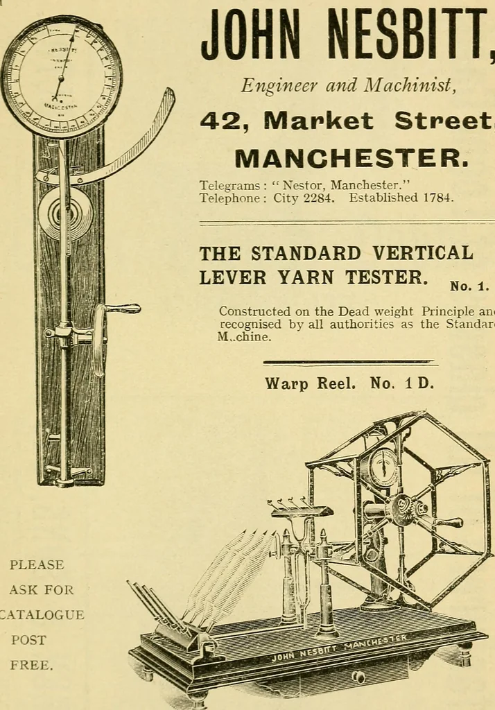 An illustration from Calculations in yarns and fabrics, 1920, leaf 330