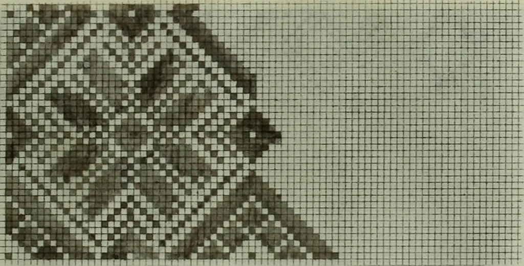 An illustration from Calculations and tables, connected with the art of weaving, 1700, leaf 386
