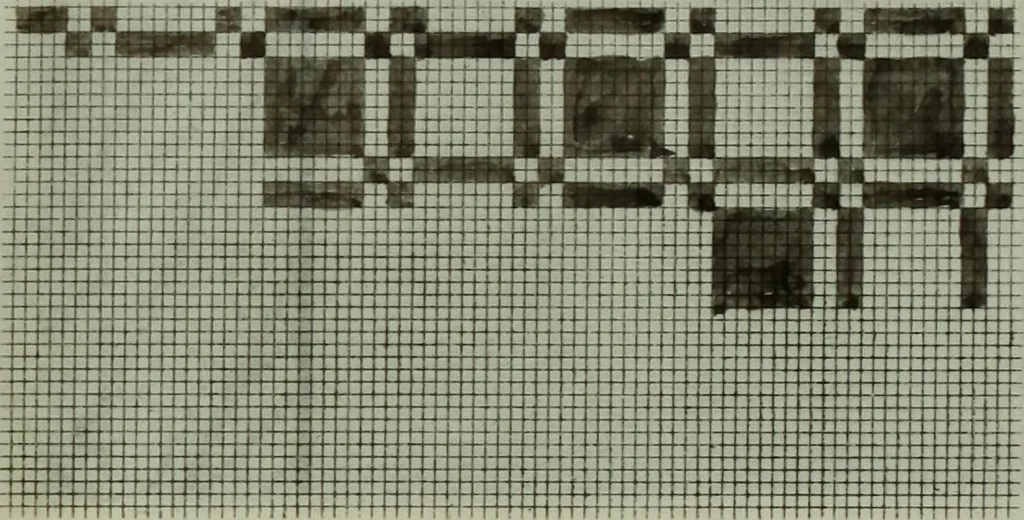 An illustration from Calculations and tables, connected with the art of weaving, 1700, leaf 392