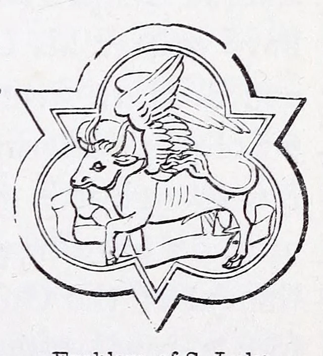 An illustration from The calendar of the Anglican Church illustrated : with brief accounts of the saints who have churches dedicated in their names, or whose images are most frequently met with in England : the early christian and medieval symbols : and an index of emblems, 1851, leaf 143