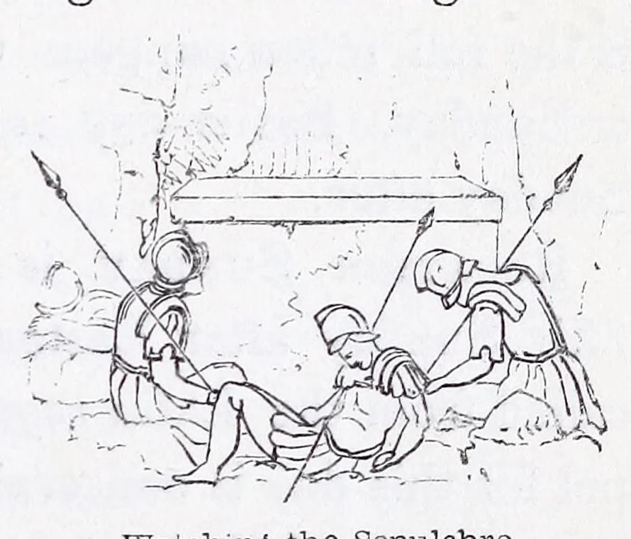 An illustration from The calendar of the Anglican Church illustrated : with brief accounts of the saints who have churches dedicated in their names, or whose images are most frequently met with in England : the early christian and medieval symbols : and an index of emblems, 1851, leaf 185