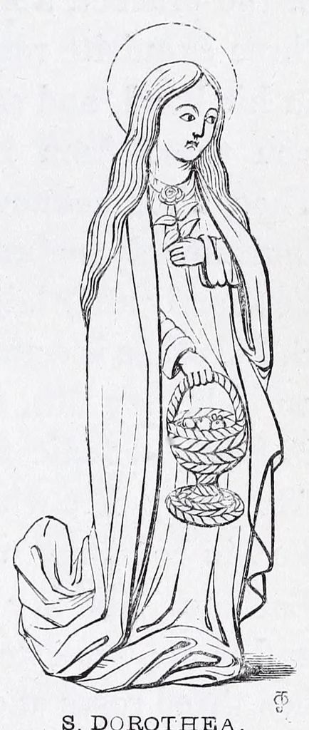 An illustration from The calendar of the Anglican Church illustrated : with brief accounts of the saints who have churches dedicated in their names, or whose images are most frequently met with in England : the early christian and medieval symbols : and an index of emblems, 1851, leaf 237