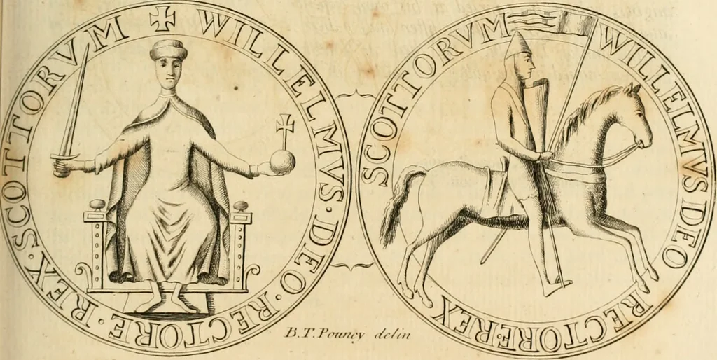 An illustration from Calendars of the ancient charters, of the Welch and Scotish rolls, now remaining in the Tower of London .., 1774, leaf 436