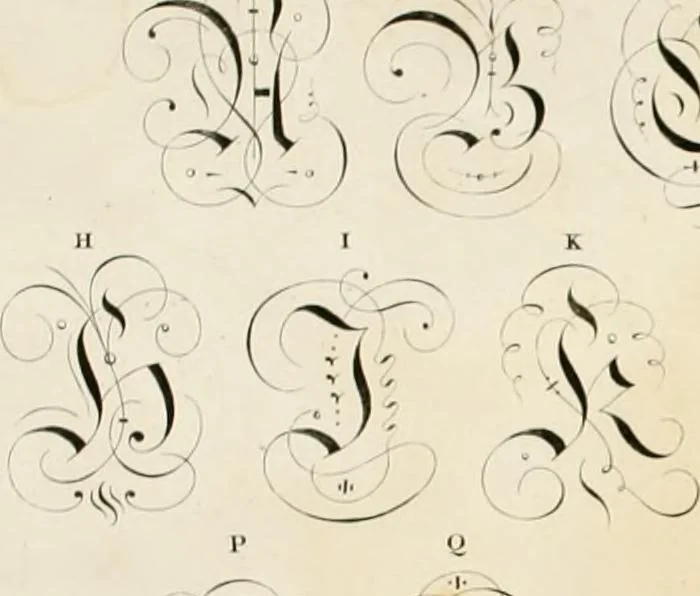 An illustration from Calligrafia tedesca : dimostrante in tavole ragionate le scritture corrente, kanzley, e la gotica o fractur : esemplari che appartengono alla seconda parte del Trattato teorico-pratico di calligrafia, approvato dall E.I.R. Governo Generale ad uso delle scuole nelle provincie Venete, 1819, leaf 26