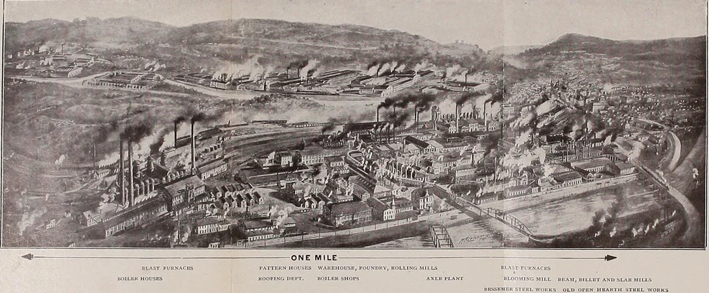 An illustration from Cambria steel; a handbook of information relating to structural steel manufactured by the Cambria Steel Co., 1903, leaf 8