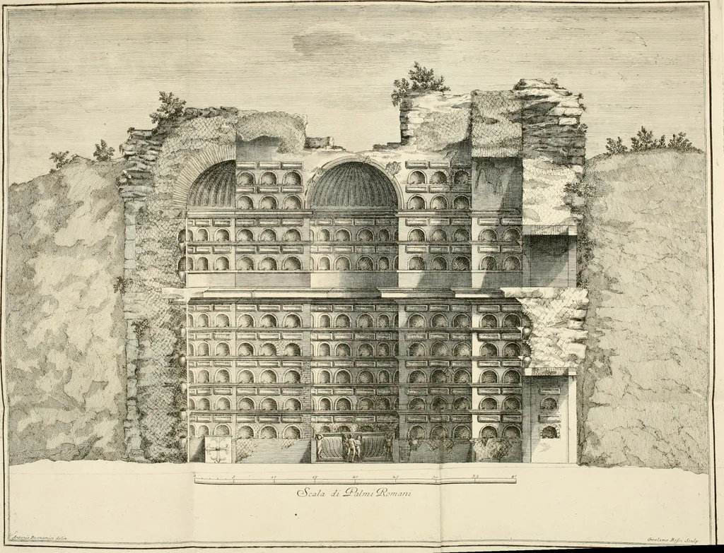 An illustration from Camera ed inscrizioni sepulcrali de' liberti, servi, ed ufficiali della casa di Augusto scoperte nella via Appia, ed illustrate con le annotazioni, 1727, leaf 30