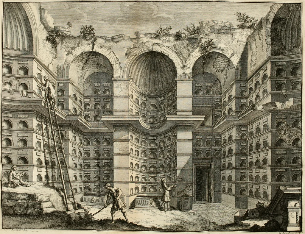 An illustration from Camera ed inscrizioni sepulcrali de' liberti, servi, ed ufficiali della casa di Augusto scoperte nella via Appia, ed illustrate con le annotazioni, 1727, leaf 37