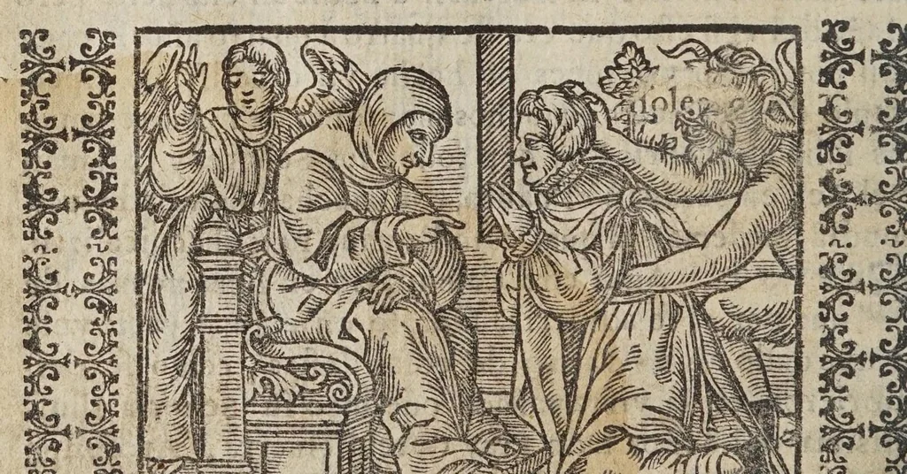 An illustration from [Camino del cielo en Lengva Mexicana : con todos los requisitos necessarios para conseguir este fin, co[n] todo lo que vn Xp[r]iano deue creer, saber, y obrar, desde el punto que tiene vso de razon, hasta que muere, 1611, leaf 182