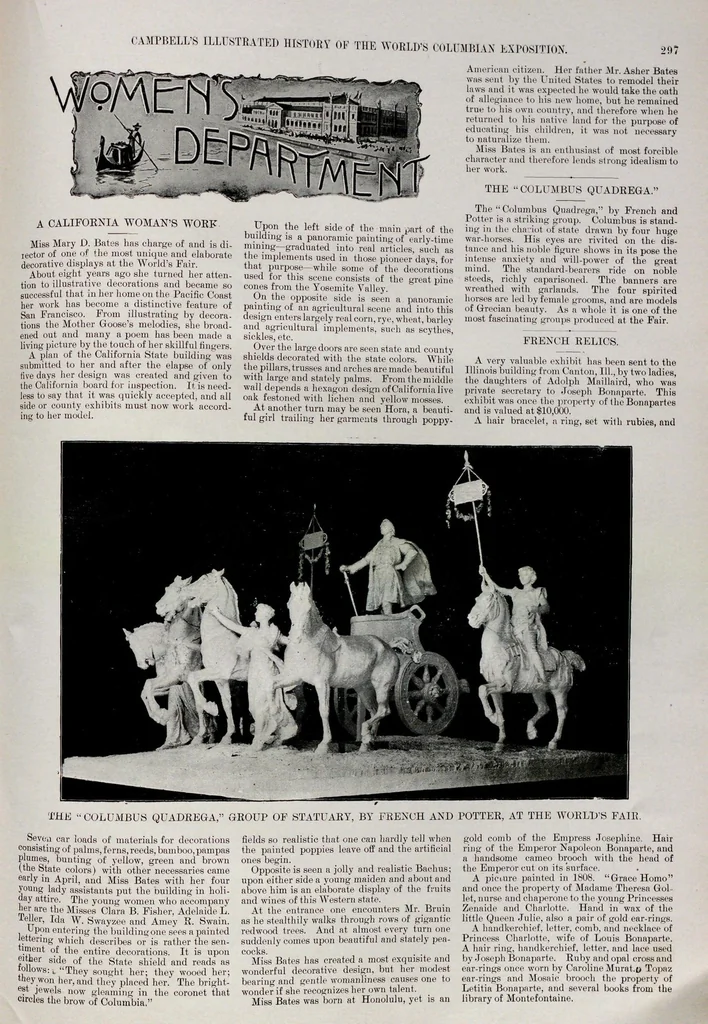 An illustration from Campbell's illustrated history of the World's Columbian Exposition : compiled as the exposition progressed from the official reports, and most profusely illustrated with copperplate engravings, 1894, leaf 303