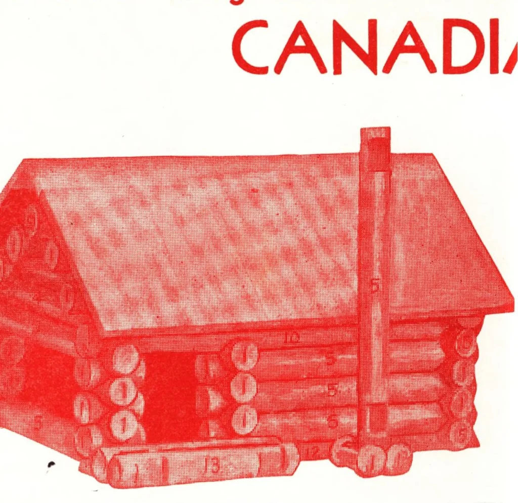 An illustration from Canadian logs design book., 1930, leaf 1