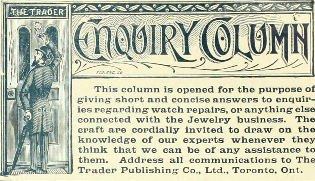 An illustration from Canadian jeweller 1900, 1900, leaf 124