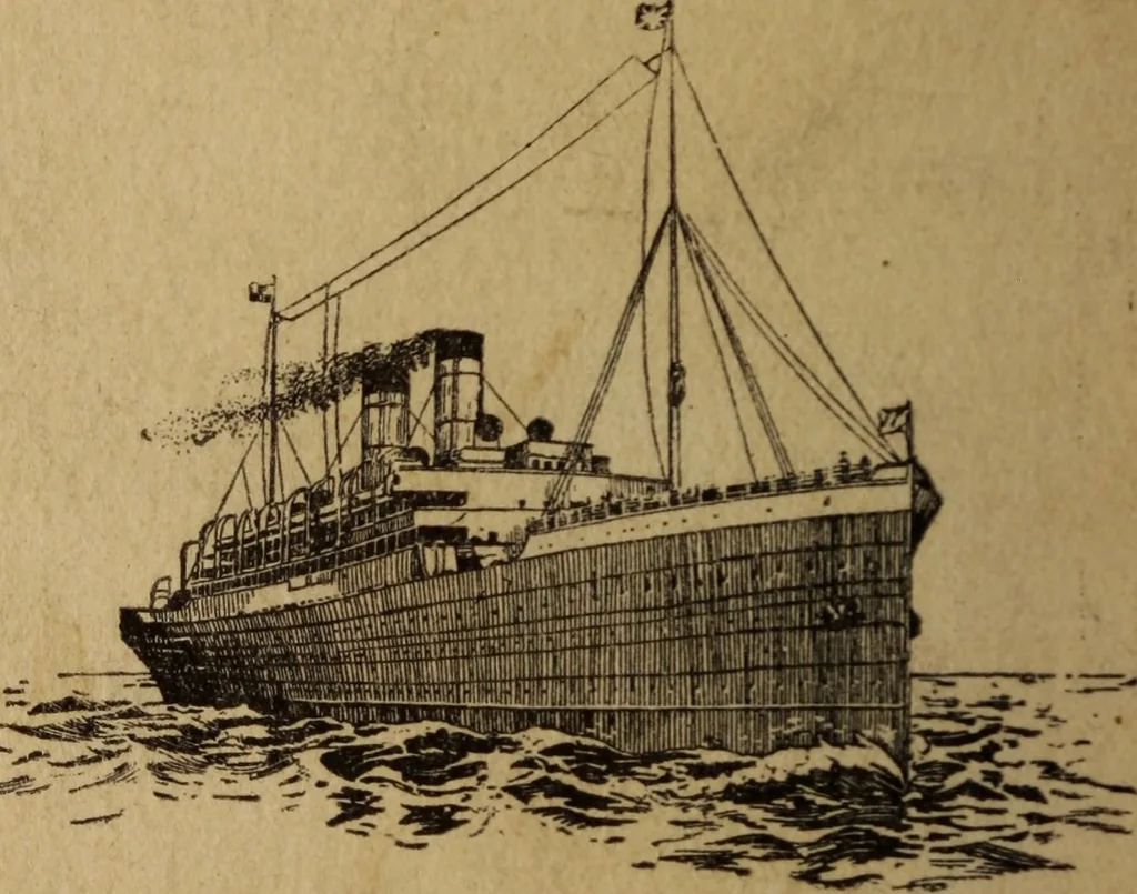 An illustration from Canadian Pacific Railway Company's Royal Mail Steamship Lines Atlantic service, 1911, leaf 31