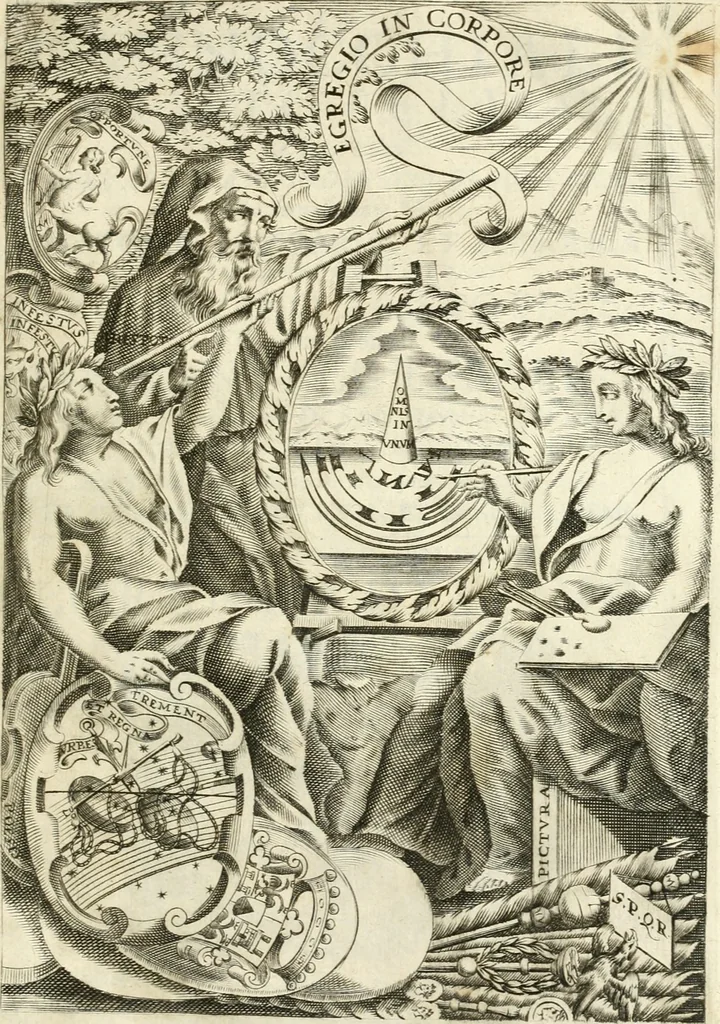 An illustration from Il cannocchiale aristotelico, o sia, Idea dell'arguta et ingeniosa elocutione : che serue à tutta l'arte oratoria, lapidaria, et simbolica, 1663, leaf 10