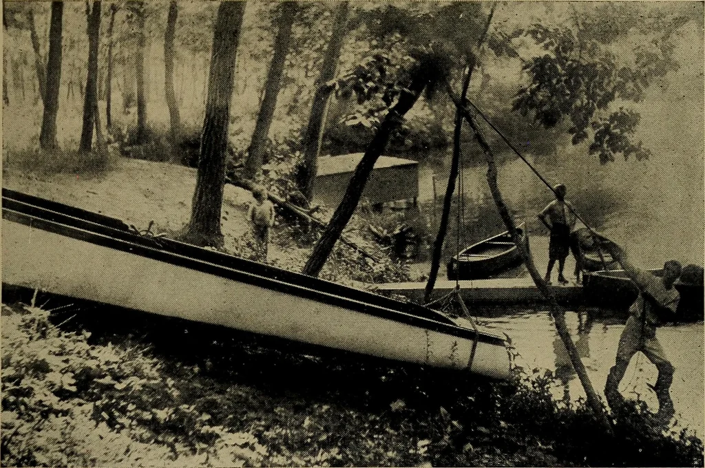 An illustration from Canoeing, sailing and motor boating;, 1919, leaf 368