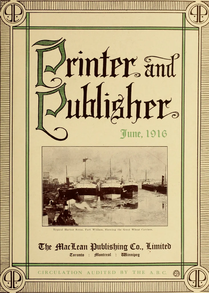 An illustration from Canadian printer & publisher, 1916, leaf 328