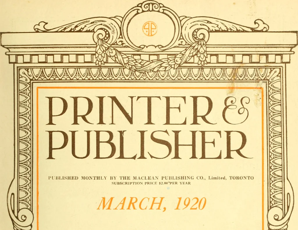 An illustration from Canadian printer & publisher, 1920, leaf 132