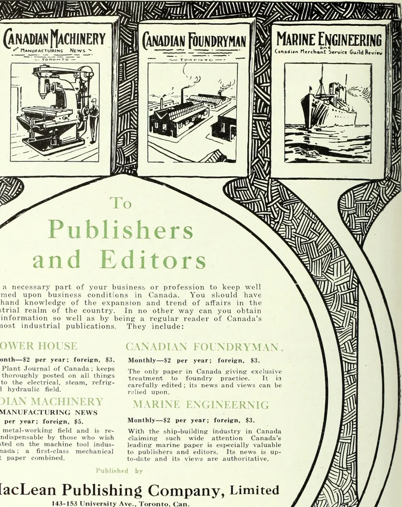 An illustration from Canadian printer & publisher, 1920, leaf 605