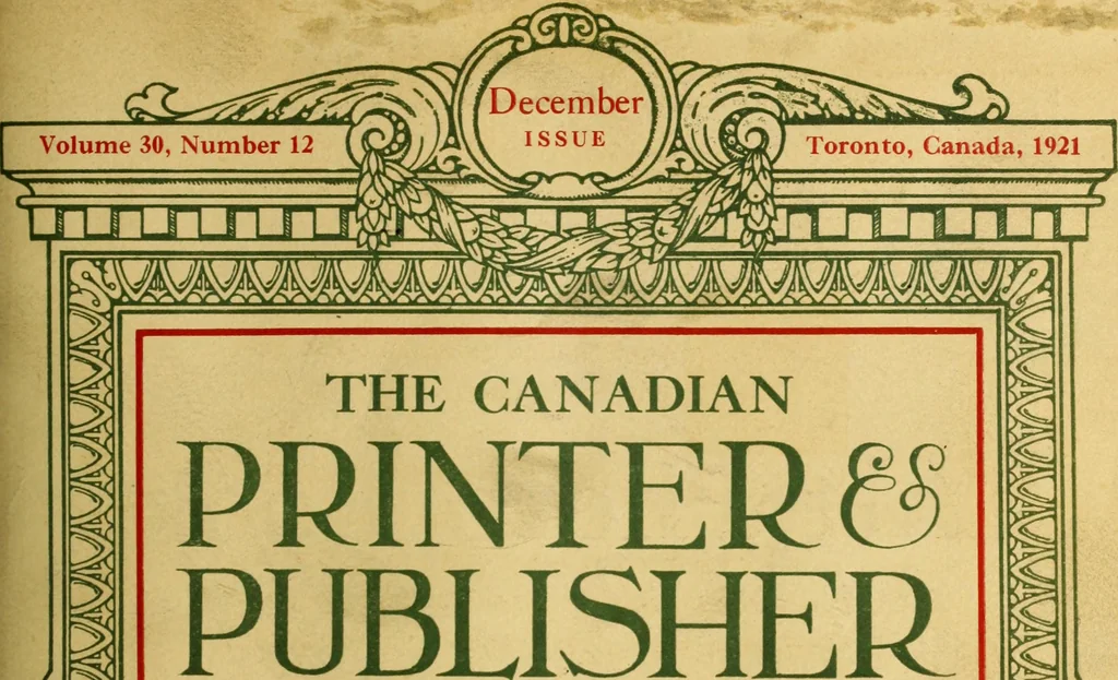 An illustration from Canadian printer & publisher, 1921, leaf 836