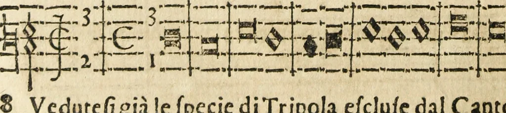 An illustration from Canto harmonico : in cinque parti diviso, col quale si può arriuare alla perfetta cognitione del canto fermo, 1690, leaf 251