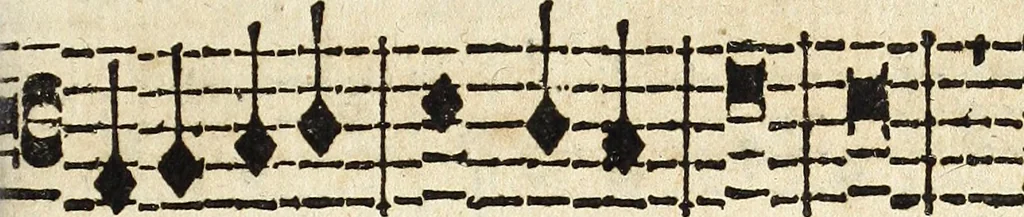 An illustration from Canto harmonico : in cinque parti diviso, col quale si può arriuare alla perfetta cognitione del canto fermo, 1690, leaf 268