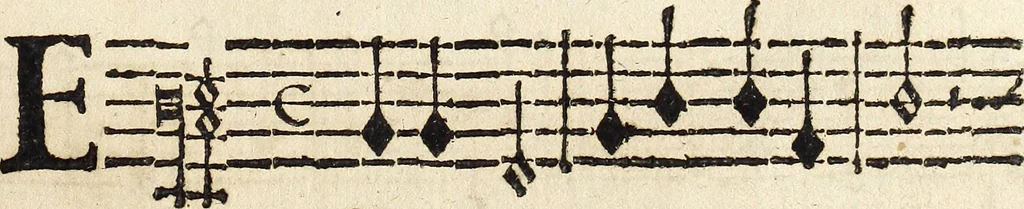 An illustration from Canto harmonico : in cinque parti diviso, col quale si può arriuare alla perfetta cognitione del canto fermo, 1690, leaf 270