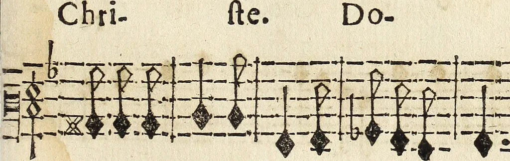 An illustration from Canto harmonico : in cinque parti diviso, col quale si può arriuare alla perfetta cognitione del canto fermo, 1690, leaf 272