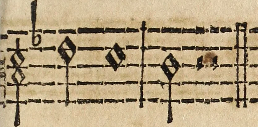 An illustration from Canto harmonico : in cinque parti diviso, col quale si può arriuare alla perfetta cognitione del canto fermo, 1690, leaf 282