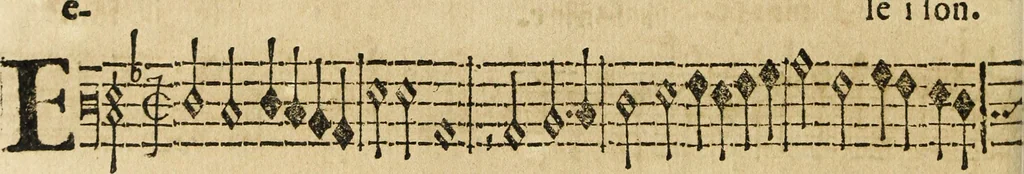 An illustration from Canto harmonico : in cinque parti diviso, col quale si può arriuare alla perfetta cognitione del canto fermo, 1690, leaf 285
