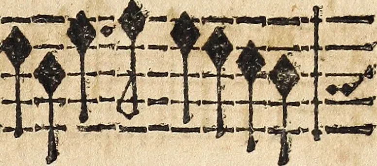 An illustration from Canto harmonico : in cinque parti diviso, col quale si può arriuare alla perfetta cognitione del canto fermo, 1690, leaf 286