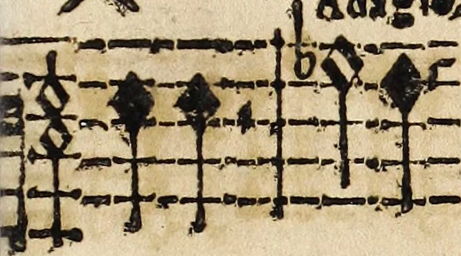 An illustration from Canto harmonico : in cinque parti diviso, col quale si può arriuare alla perfetta cognitione del canto fermo, 1690, leaf 298