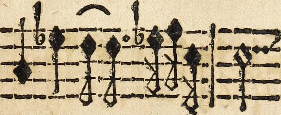 An illustration from Canto harmonico : in cinque parti diviso, col quale si può arriuare alla perfetta cognitione del canto fermo, 1690, leaf 298