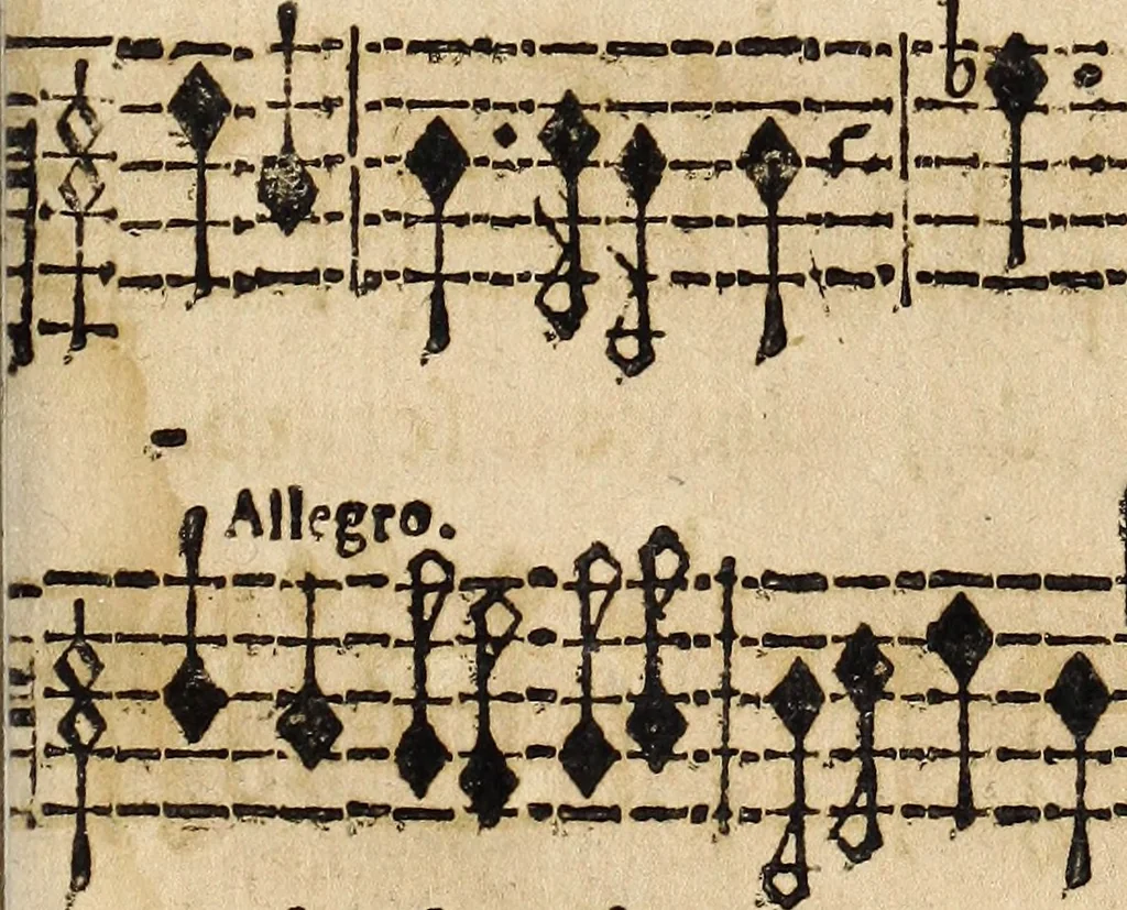 An illustration from Canto harmonico : in cinque parti diviso, col quale si può arriuare alla perfetta cognitione del canto fermo, 1690, leaf 298