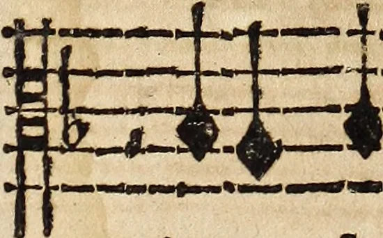 An illustration from Canto harmonico : in cinque parti diviso, col quale si può arriuare alla perfetta cognitione del canto fermo, 1690, leaf 302