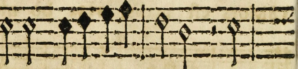 An illustration from Canto harmonico : in cinque parti diviso, col quale si può arriuare alla perfetta cognitione del canto fermo, 1690, leaf 305