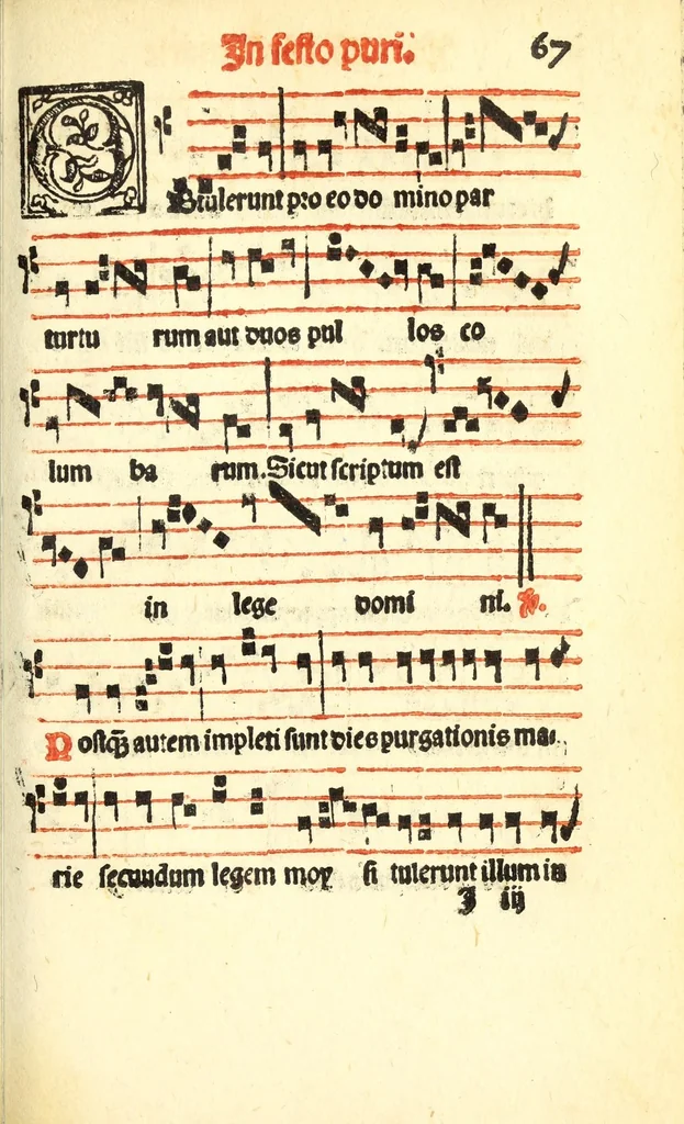 An illustration from Cantus monastici formula noviter impressa : ac in melius redacta : cui aliqua que deerant : consilio multoru[m] adiu[n]cta, 1523, leaf 137