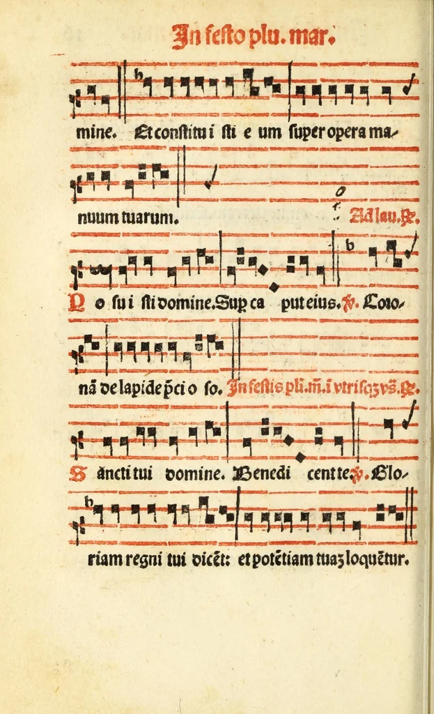 An illustration from Cantus monastici formula noviter impressa : ac in melius redacta : cui aliqua que deerant : consilio multoru[m] adiu[n]cta, 1523, leaf 36