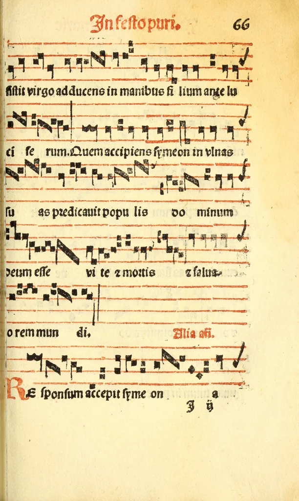 An illustration from Cantus monastici formula noviter impressa : ac in melius redacta : cui que deerant adjuncta : que vero superflua videbantur adempta sunt: cum tono lame[n]tationis hieremie prophete & aliquibus aliis cantibus mensuratis ipsi tempori co[n]gruis, 1535, leaf 139