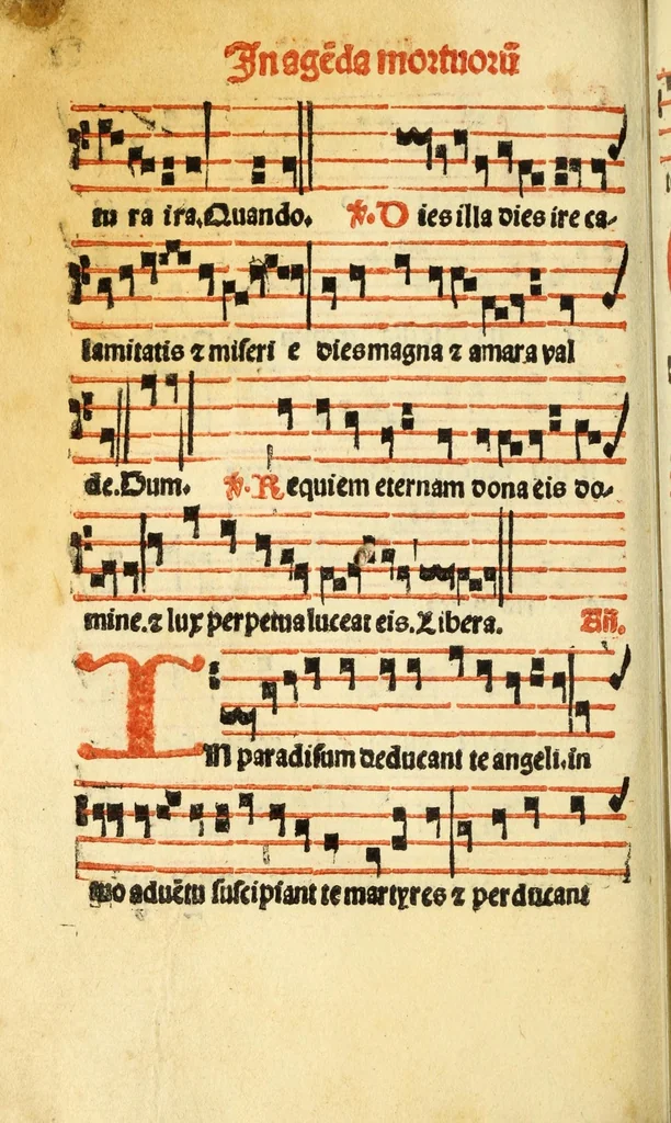 An illustration from Cantus monastici formula noviter impressa : ac in melius redacta : cui que deerant adjuncta : que vero superflua videbantur adempta sunt: cum tono lame[n]tationis hieremie prophete & aliquibus aliis cantibus mensuratis ipsi tempori co[n]gruis, 1535, leaf 172