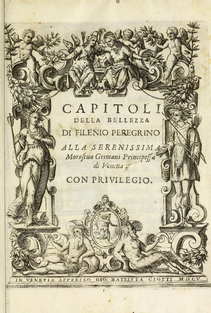 An illustration from Capitoli della bellezza, 1605, leaf 5