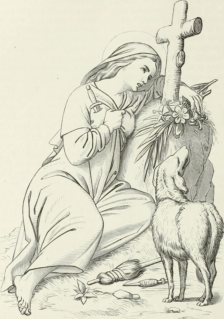An illustration from Caractâeristiques des saints dans l'art populaire, 1867, leaf 101