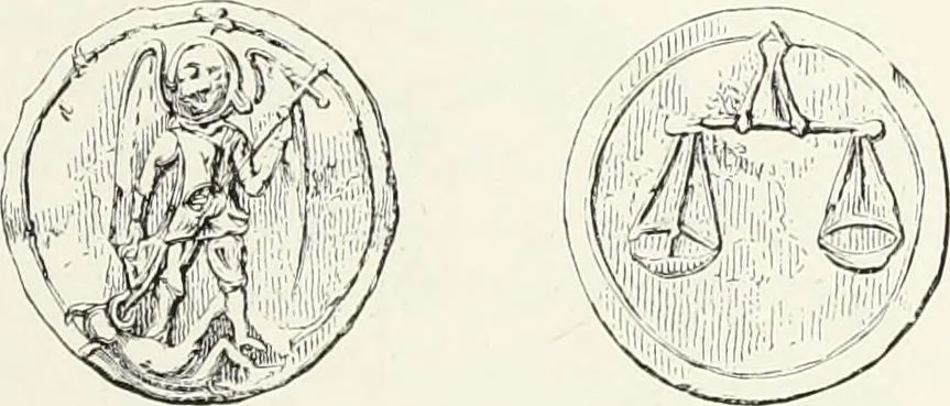 An illustration from Caractâeristiques des saints dans l'art populaire, 1867, leaf 120
