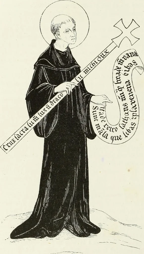 An illustration from Caractâeristiques des saints dans l'art populaire, 1867, leaf 123