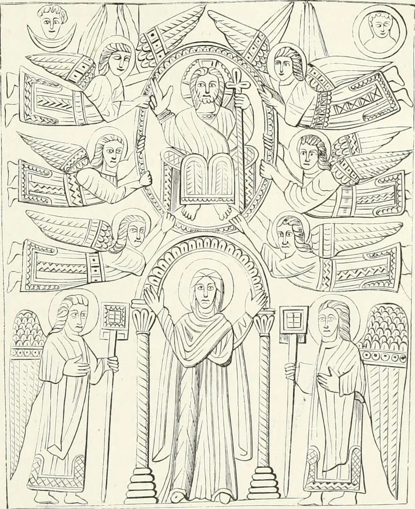 An illustration from Caractâeristiques des saints dans l'art populaire, 1867, leaf 126