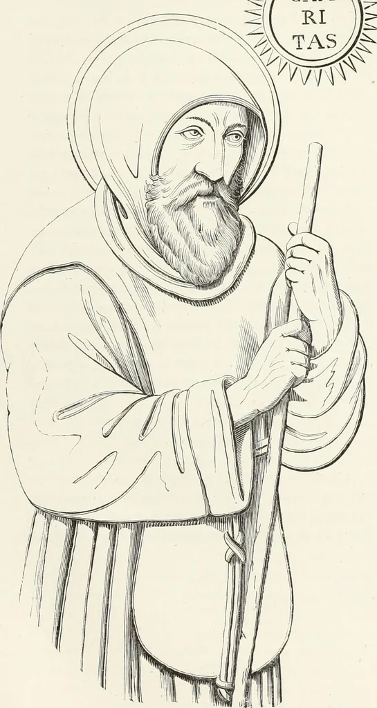 An illustration from Caractâeristiques des saints dans l'art populaire, 1867, leaf 140