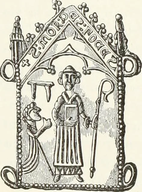 An illustration from Caractâeristiques des saints dans l'art populaire, 1867, leaf 142