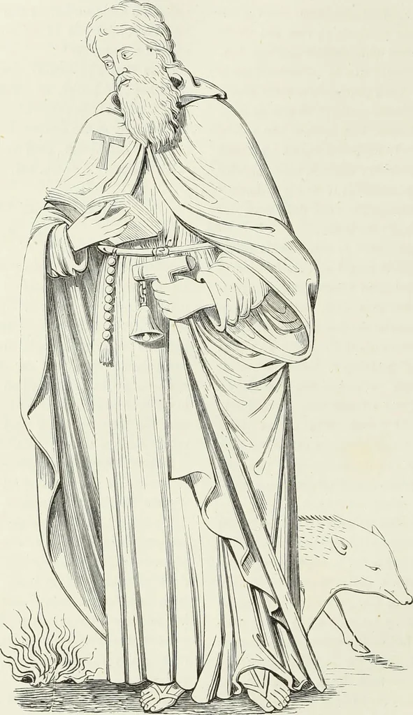 An illustration from Caractâeristiques des saints dans l'art populaire, 1867, leaf 143