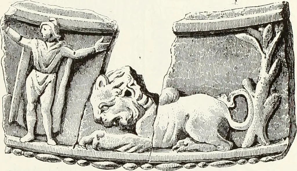An illustration from Caractâeristiques des saints dans l'art populaire, 1867, leaf 154