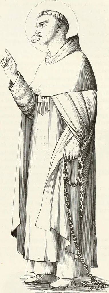 An illustration from Caractâeristiques des saints dans l'art populaire, 1867, leaf 156