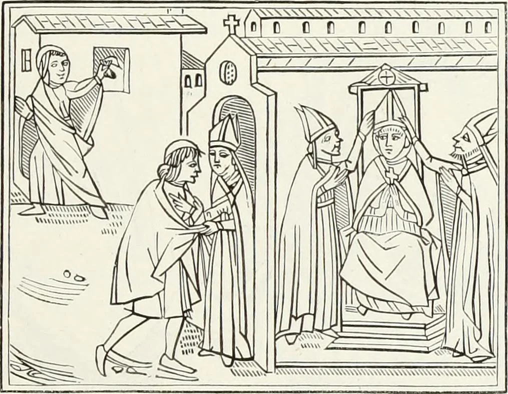 An illustration from Caractâeristiques des saints dans l'art populaire, 1867, leaf 158