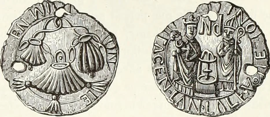 An illustration from Caractâeristiques des saints dans l'art populaire, 1867, leaf 158